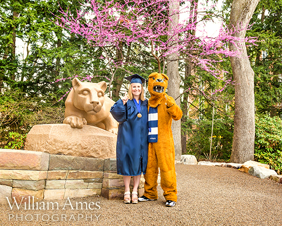 Penn State Nittany Lion Mascot Graduation Portrait