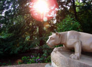 NittanyLion Shrine with sun - Penn State main campus