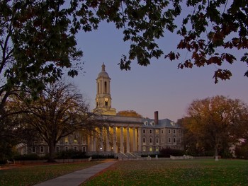 Penn State Old Main at sunset