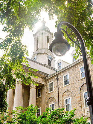 Penn State Old Main with Lamp