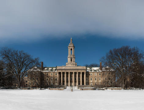 Old Main with snow perfection