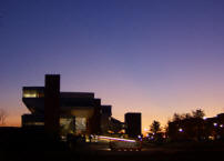Information Science and Technology Building at dusk