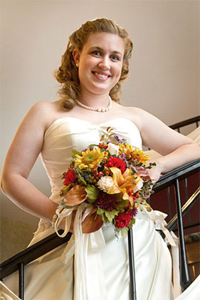 Bridal portrait on staircase